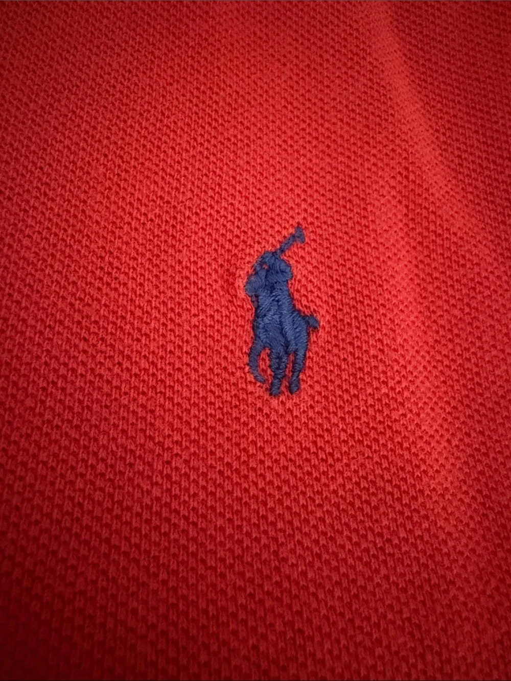 Polo by Ralph Lauren Red Men's Cotton Polo with Blue Pony